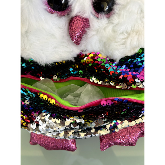 TY Flippables Sequin Owen the Owl Backpack for Kids, 10-in Tall - Picture 4 of 7